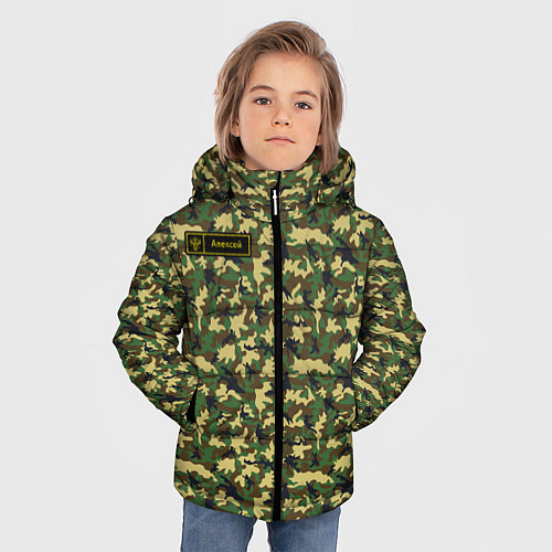 Зимняя куртка для мальчика Камуфляж флора - Алексей / 3D-Черный – фото 3