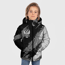 Куртка зимняя для мальчика Герб РФ - монохромный, цвет: 3D-светло-серый — фото 2