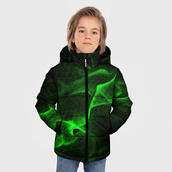 Куртка зимняя для мальчика Зеленый абстрактный дым, цвет: 3D-красный — фото 2