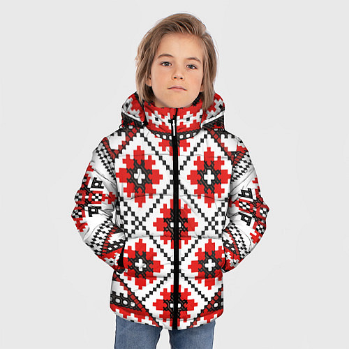 Зимняя куртка для мальчика Удмурт мода / 3D-Черный – фото 3