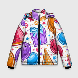 Куртка зимняя для мальчика Вечеринка, цвет: 3D-светло-серый