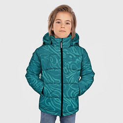 Куртка зимняя для мальчика Абстракция зелёный разводы, цвет: 3D-светло-серый — фото 2