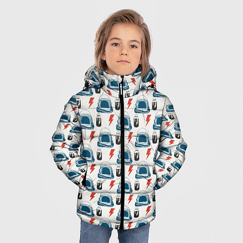 Зимняя куртка для мальчика Майор том космический узор / 3D-Черный – фото 3