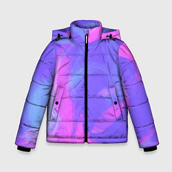 Куртка зимняя для мальчика Сиреневая абстракция, цвет: 3D-черный