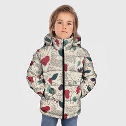 Куртка зимняя для мальчика Флоральная абстракция с пятнами, цвет: 3D-красный — фото 2