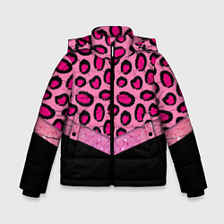 Зимняя куртка для мальчика Розовый леопард и блестки принт