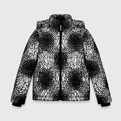 Куртка зимняя для мальчика Симметричная черно-белая паутина, цвет: 3D-светло-серый