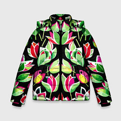 Зимняя куртка для мальчика Зеркальный паттерн из тюльпанов - мода