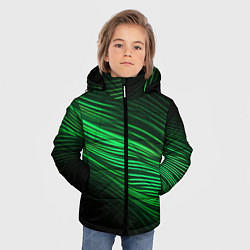Куртка зимняя для мальчика Green neon lines, цвет: 3D-красный — фото 2