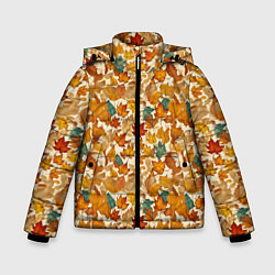 Зимняя куртка для мальчика Осенние листья узор