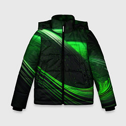 Зимняя куртка для мальчика Зеленые абстрактные волны