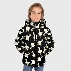 Куртка зимняя для мальчика Паттерн с гусями, цвет: 3D-черный — фото 2