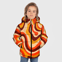 Куртка зимняя для мальчика Ретро текстура линий, цвет: 3D-черный — фото 2
