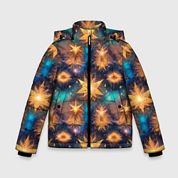 Куртка зимняя для мальчика Фантастические звезды узор, цвет: 3D-светло-серый