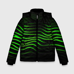 Зимняя куртка для мальчика Зеленые абстрактные волны