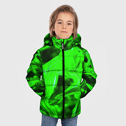 Куртка зимняя для мальчика Зелёная кислотная неоновая коалесценция, цвет: 3D-черный — фото 2