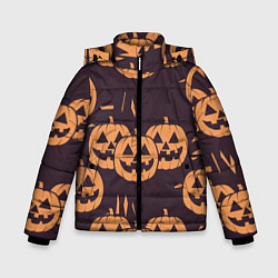 Зимняя куртка для мальчика Фонарь джек в грандж стиле halloween тыква cartoon