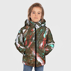 Куртка зимняя для мальчика Космические кибер схемы Красные, цвет: 3D-черный — фото 2