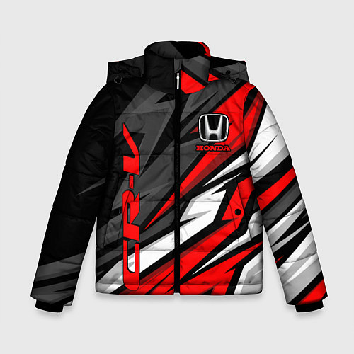Зимняя куртка для мальчика Honda - CR-V - геометрия / 3D-Светло-серый – фото 1