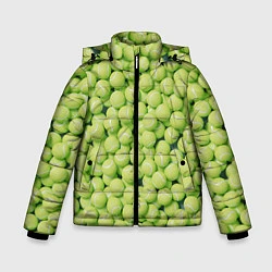 Куртка зимняя для мальчика Узор из теннисных мячей, цвет: 3D-черный