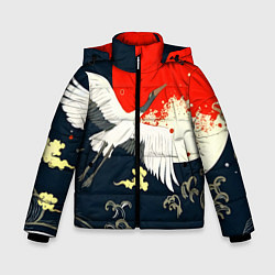 Зимняя куртка для мальчика Кимоно с японскими журавлями