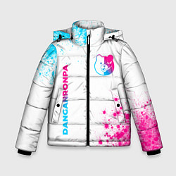 Зимняя куртка для мальчика Danganronpa neon gradient style: надпись, символ