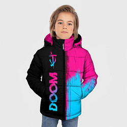 Куртка зимняя для мальчика Doom - neon gradient: по-вертикали, цвет: 3D-черный — фото 2