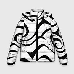 Куртка зимняя для мальчика Анималистическая абстракция зебры, цвет: 3D-светло-серый