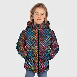 Куртка зимняя для мальчика Разноцветная чешуя дракона, цвет: 3D-красный — фото 2