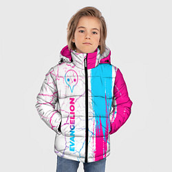 Куртка зимняя для мальчика Evangelion neon gradient style: по-вертикали, цвет: 3D-черный — фото 2