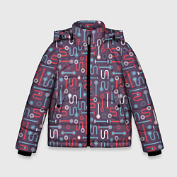Куртка зимняя для мальчика Геометрические детальки, цвет: 3D-красный