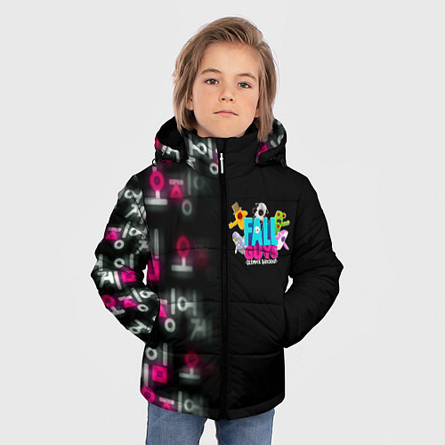 Зимняя куртка для мальчика Игра в кальмара x Fall Guys / 3D-Красный – фото 3
