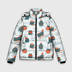 Зимняя куртка для мальчика Зимние веселые лягушки