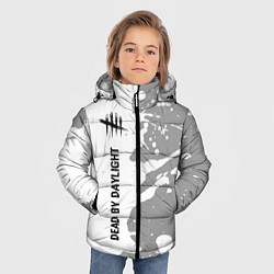 Куртка зимняя для мальчика Dead by Daylight glitch на светлом фоне: по-вертик, цвет: 3D-черный — фото 2