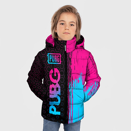 Зимняя куртка для мальчика PUBG - neon gradient: по-вертикали / 3D-Черный – фото 3