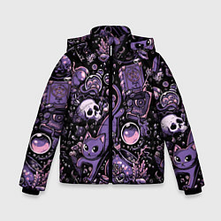 Куртка зимняя для мальчика Ведьминский паттерн, цвет: 3D-черный