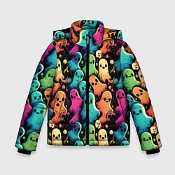 Зимняя куртка для мальчика Паттерн с разноцветными приведениями
