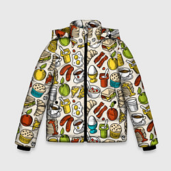 Куртка зимняя для мальчика Завтрак - цветной, цвет: 3D-красный