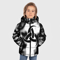 Куртка зимняя для мальчика Скандинавский узор душа, цвет: 3D-черный — фото 2