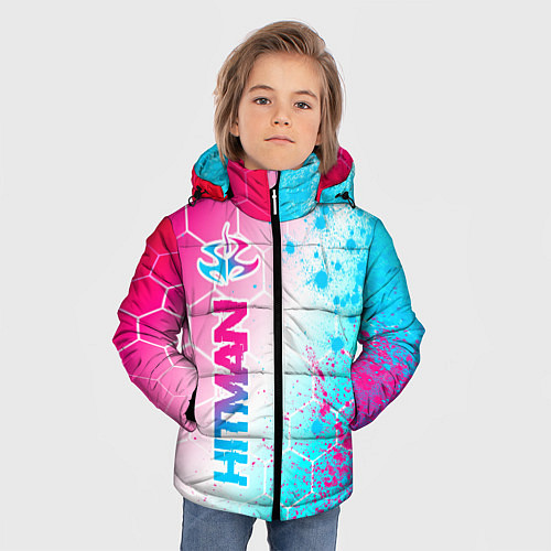 Зимняя куртка для мальчика Hitman neon gradient style: по-вертикали / 3D-Черный – фото 3