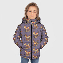 Куртка зимняя для мальчика Деревянные лошадки качалки, цвет: 3D-черный — фото 2