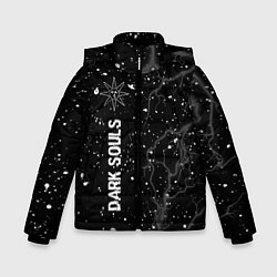 Куртка зимняя для мальчика Dark Souls glitch на темном фоне: по-вертикали, цвет: 3D-черный