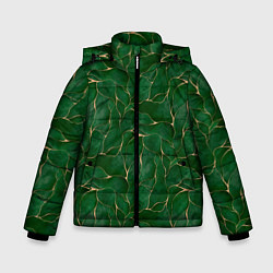 Куртка зимняя для мальчика Зеленый камуфляж с золотом, цвет: 3D-светло-серый