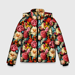 Зимняя куртка для мальчика Узор из роз и разных цветов