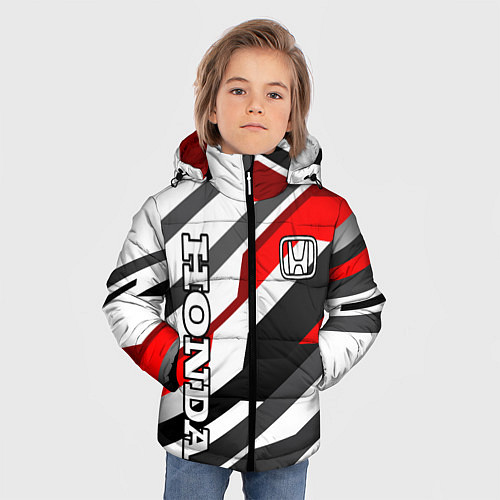 Зимняя куртка для мальчика Honda - red and white / 3D-Черный – фото 3