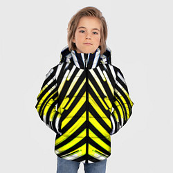 Куртка зимняя для мальчика Зеркальный паттерн из полос, цвет: 3D-черный — фото 2