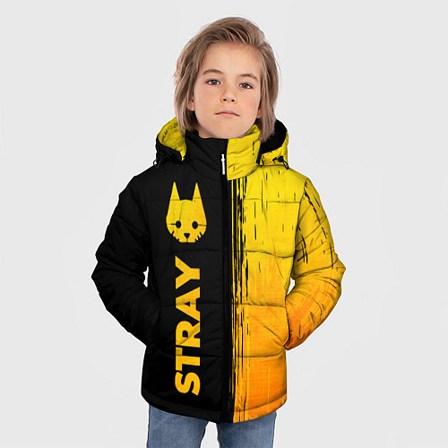 Зимняя куртка для мальчика Stray - gold gradient: по-вертикали / 3D-Черный – фото 3