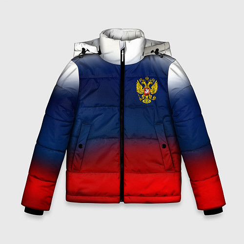 Зимняя куртка для мальчика Символика России герб / 3D-Светло-серый – фото 1