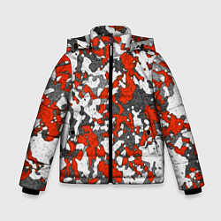 Куртка зимняя для мальчика Абстракция серо-красная, цвет: 3D-красный