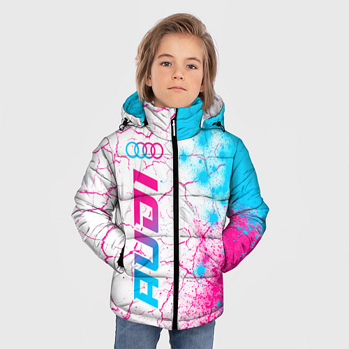 Зимняя куртка для мальчика Audi neon gradient style: по-вертикали / 3D-Черный – фото 3